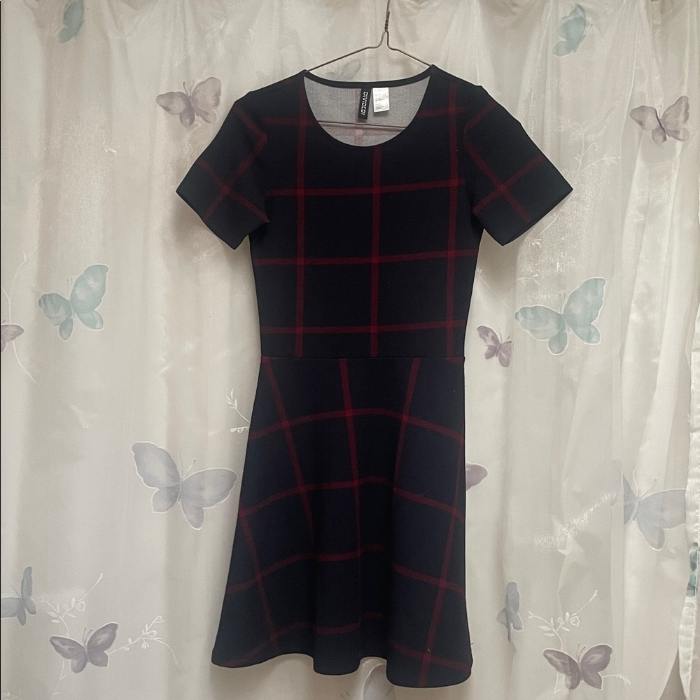 Plaid Blue and Red Women's Dress